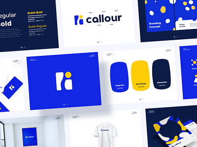 Callour Branding Identity agency blue brand identity branding branding agency branding company callour case study fresh logo mockup visual identity yellow