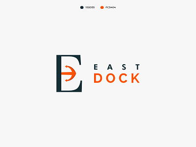 Lettermark Logo for EAST DOCK brand identity branding business logo design dock flat graphic art graphic design graphics design icon illustration logo minimal modern nature vector website