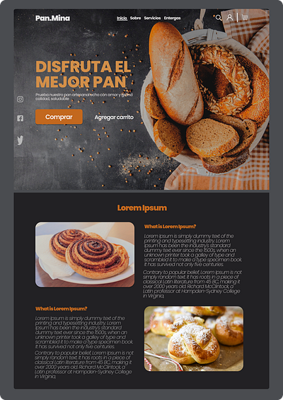 user interface design for a bread selling business branding design ui web di webdesign