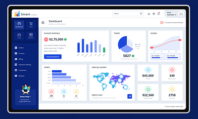 Smart Analytics admin admin dashboard admin template adobe photoshop adobe xd analytics app design bootstrap casestudy clean ui dashboard design graphs template ui uiux