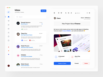 Lettered :: Mailing Dashboard blue chat clean compose dashboard design email gmail inspiration light mac os mailing management message minimal project ui ux