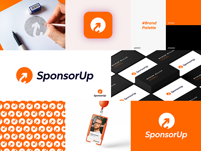 SponsorUp Logo Design & Brand Identity Concept 1 arrow booking tool brand identity branding content creator design icon logo logo design minimalist s letter sponsorup up