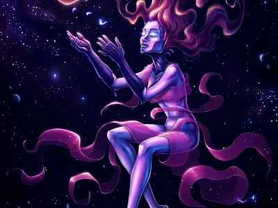 Aria concept art cosmic digital painting fantasy art illustration mother space art spiritual unikverse visual development