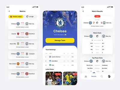 Live football score app app clean ea football football app game game ui ios minimal mobile game mobileapp ofspace player score soccer app sports sportswear team ui
