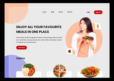 Food Delivery Hero Section design ui ux