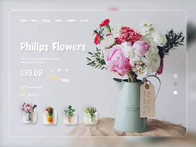 Flowers Shop UI Design beatiful clean design ecommerce flower flowers garden gardening leaf leaves minmal nature plant planting shop ui ux web website