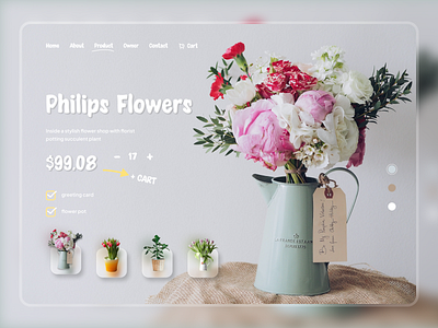 Flowers Shop UI Design beatiful clean design ecommerce flower flowers garden gardening leaf leaves minmal nature plant planting shop ui ux web website