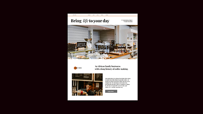 Coffee shop landing page design graphic design minimalism ui web