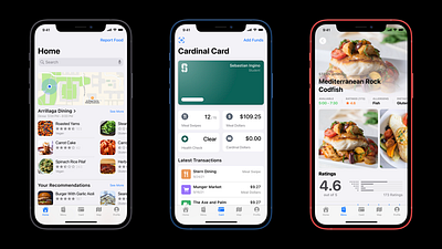 Stanford Dining App Redesign design flat ui ux web xd