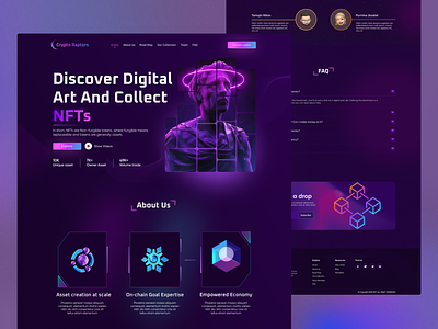 NFT website landing page crypto nft ui design web design