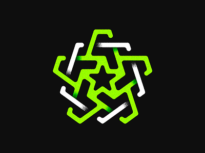 Star connection hub icon logo logodesign logotype loop monogram pentagon sign star symbol