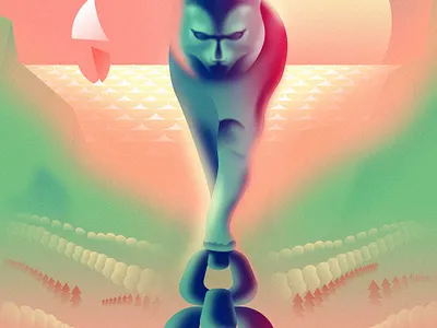 Cat from Lukomorye affinitydesigner colors futuristic glow illustration neon retrowave vector