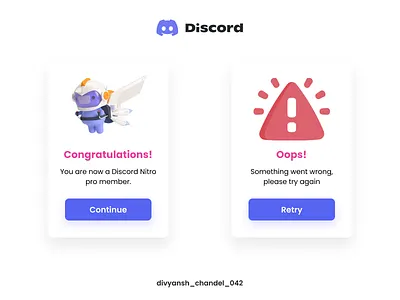 Daily UI - 11 - Flash Message branding carddesign dailyui design discord graphicdesign interface minimal ui uidesign uxdesign