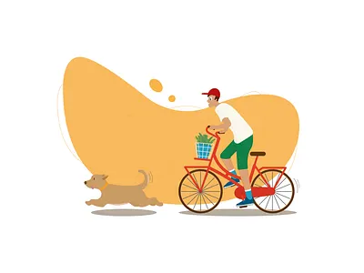The man with a dog (summer) adobeillustrator character illustration person person character vector