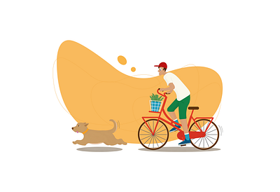 The man with a dog (summer) adobeillustrator character illustration person person character vector