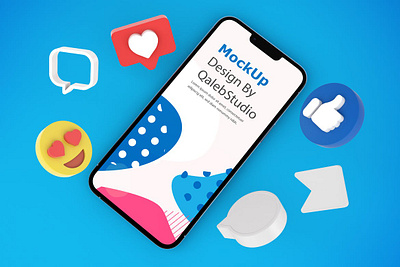 iPhone 13 Social Media Mockups abstract apple clean design device display facebook icon instagram iphone iphone 13 iphone 13 pro mockup phone phone mockup realistic smartphone social media ui youtube