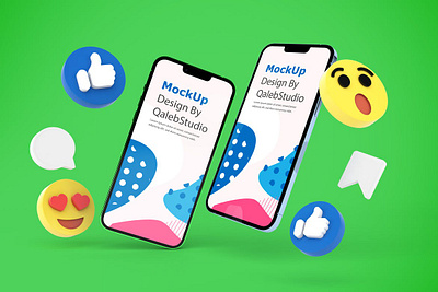 iPhone 13 Social Media Mockups abstract apple clean device display facebook icon instagram iphone iphone 13 iphone 13 pro mockup phone phone mockup realistic simple smartphone social media ui youtube