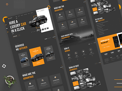 Car Rental Website car website dark theme hire a car home page rental website vehicle hire website website design