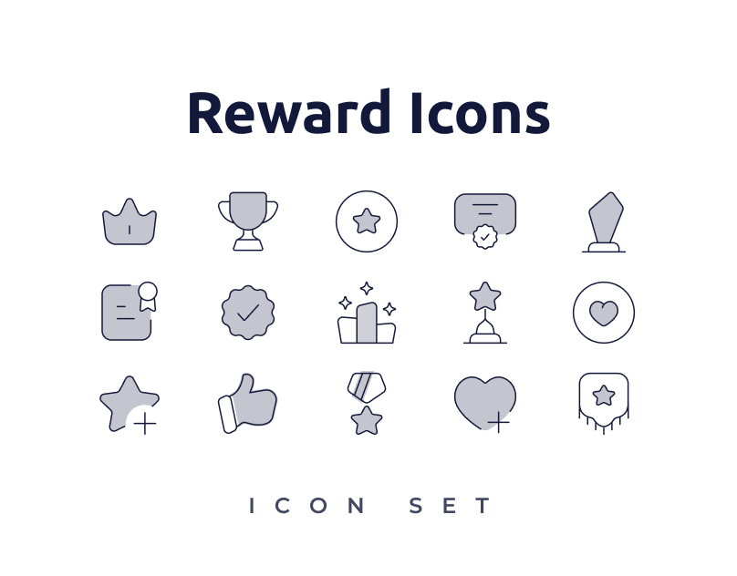 Icon Set For Rewards 🏆 figma graphic design icon icon set illustrator rewards icons