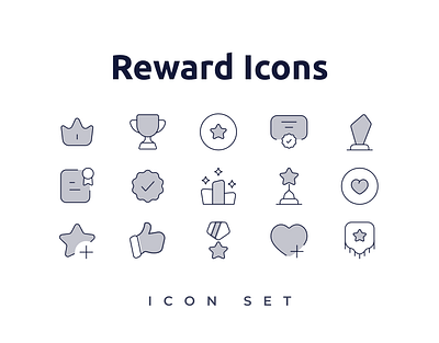 Icon Set For Rewards 🏆 figma graphic design icon icon set illustrator rewards icons