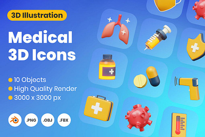 Medical 3D Icon Illustration 3d 3d animation 3d art 3d illustration animation app branding concept design graphic design illustration logo medical motion graphics page ui web web design web development website