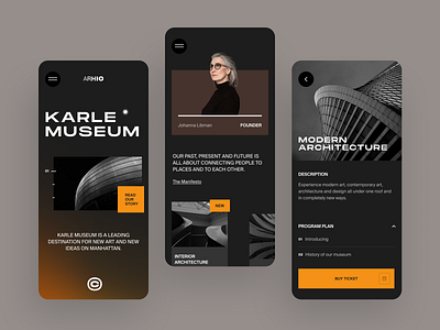 Archio Mobile application design interface startup ui ux