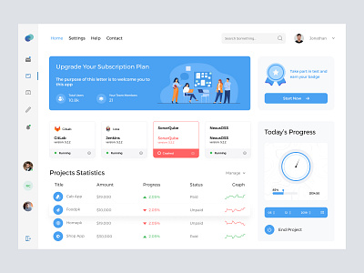 Projects Dashboard admin admin panel admin theme admin ui dahsboard dashboad dashboard dashbroad finance ui graph interface light ui sidebar ui uiux user dashboard