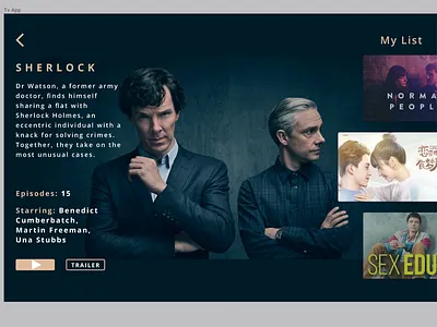 TV app design #25 app dailyui dailyuichallenge design desktop figma tv tvseries ui ux