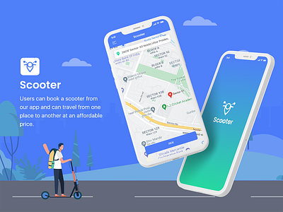 BluScooter Riding App design graphic design illustration ui