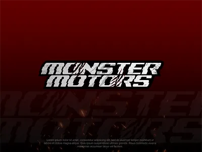 Monster Motors Logo claw car logo claw motor logo monster car logo monster car typo monster typo logo