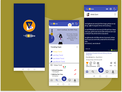 Yourquote app branding designer figma figmadesign india logo redesignapp ui uiux ux yourquoteapp