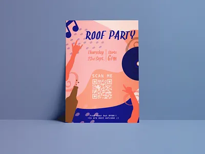 Roof Party Flyer beer flyer graphic design illustration invitation mellow party