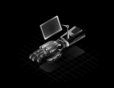 Future Illustration Robot Hand
