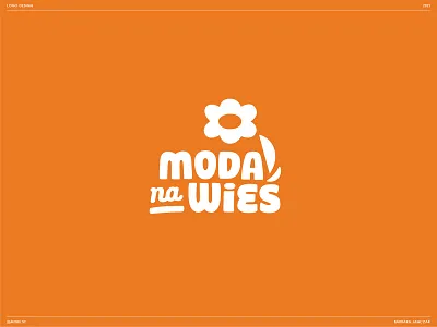 Moda na Wieś logo design branding custom lettering flower food lettering logo village vintage