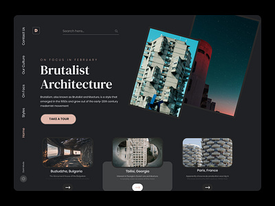 DOME - ArchBlog Desktop Dark Mode architecture booking brutalism building brutal business dark mode dark theme design product design uiux user experience userinterface visual webdesign