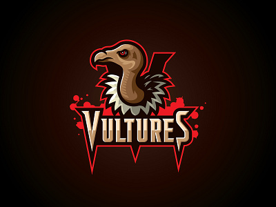 The Vultures bird blood branding design graphic design illustration illustrator logo red and gold sports logo vector vulture
