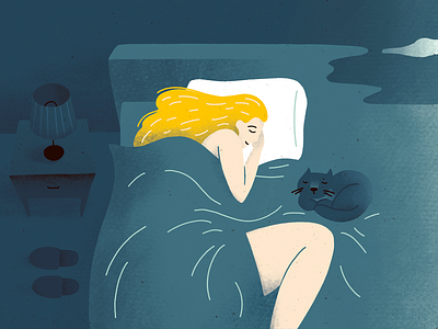"Goodnight, Startup!" book illustration bed cat character digital illustration dreams girl illustration night procreate sleep sleeping
