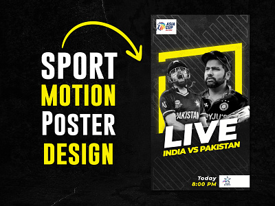 India vs Pakistan cricket motion poster 2d animation animation asia cup cricket dubai cricket graphic design ind vs pak intro video live cricket motion graphics motion poster pak vs ind live post design social video designer sports story video video banner video editing video editor video poster