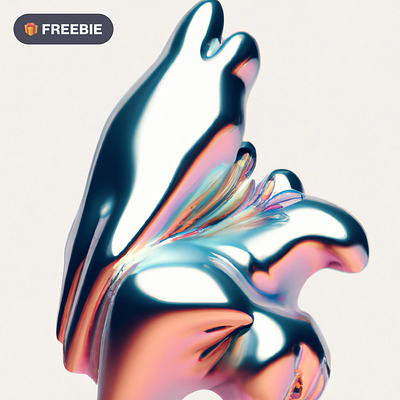 🎁 Freebie - Iridescent #475 3d 3d art abstract art background blob design graphic design holo holographic illustration iridescent object shape shiny visual