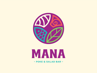 MANA branding design logo poke bar symbol