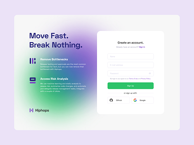 Website: Landing Page changes code landing landing page landingpage onboarding plogged purple risk sign up web design webdesign website