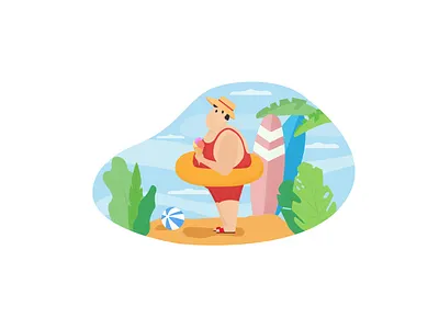 Summer vocation adobeillustrator character illustration person summer vector