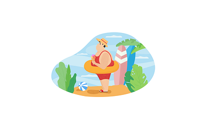 Summer vocation adobeillustrator character illustration person summer vector
