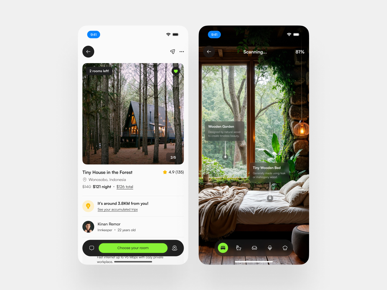 Homestay Booking App – AR-Powered Room Insights 3d ai website design airbnb booking app branding landing page mobile design travel app travel app ui ui ui design mobile web3 design