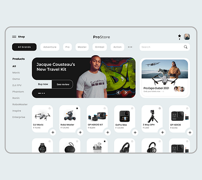 GoPro Shop Redesign bmx clean dji ecommerce figma gopro interface landing marketplace shop shopping storeapp ui uiux ux web webdesign