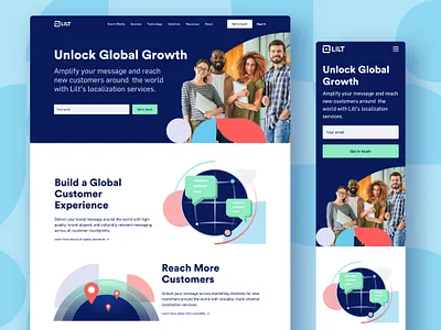 Lilt - Personas Page design language lilt mobile people personas responsive shapes translate ui web website