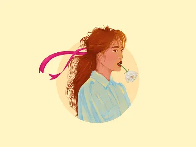 The Ribbon - Potrait Illustration art bitmap bitmap illustration brush color design digitalpainthing graphic design illustration illustration art illustrationart painthing potrait simple design simpleillustration