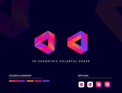 3D GEOMETRIC COLORFUL SHAPE branding colorful logo logo design logoinspiration logotype modern