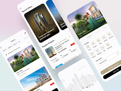 Property Management App agent app app design clean design icons minimal mobile app mobile app design properties property management real estate simple ui ux