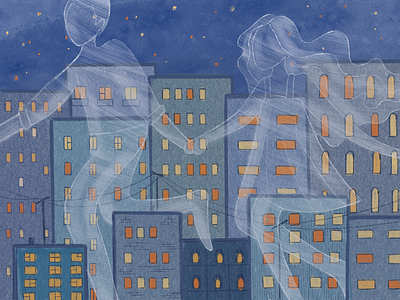 Above the houses branding illustration typography